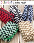 Pazimiik checkered makeup bag for