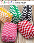Pazimiik checkered makeup bag for