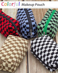 Pazimiik checkered makeup bag for