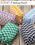 Pazimiik checkered makeup bag for