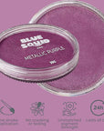 Blue Squid PRO Face Paint - Professional Water Based Single Cake Facepaint & Body Paints - SFX Makeup, Kids Adults Face Painting for Costume, Halloween, Cosplay - Metallic Purple 30g / 1oz