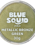 Blue Squid Face Paint Water Based Single Cake Professional Face Paint & Body Paint - Water Activated, Kids Adults Face Painting for Costume, Halloween Makeup, Cosplay - Metallic Bronze Face Paint 30g