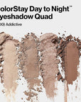 Revlon ColorStay Day to Night Eyeshadow Quad, Longwear Shadow Palette with Transitional Shades and Buttery Soft Feel, Crease & Smudge Proof, 500 Addictive, 0.16 oz