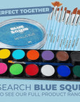Blue Squid Face Paint Water Based Single Cake Professional Face Paint & Body Paint - Water Activated, Kids Adults Face Painting for Costume, Halloween Makeup, Cosplay - Metallic Blue Face Paint 30g