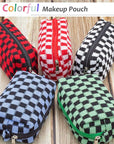 Pazimiik checkered makeup bag for
