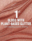 REVLON Super Lustrous Glimmer Gloss, Non-Sticky Lip Gloss, High-Shine Finish, Plant-Based Glitter, 009 Razz Beamy, 0.13 fl oz