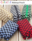 Pazimiik checkered makeup bag for