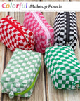 Pazimiik checkered makeup bag for