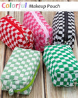 Pazimiik checkered makeup bag for