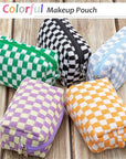 Pazimiik checkered makeup bag for
