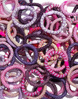 L. Erickson Grab & Go Pony - Royal - 8 Pack Ponytail Holder Hair Ties - Mixed Purples
