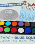 Blue Squid PRO Face Paint - Professional Water Based Single Cake Facepaint & Body Paints - SFX Makeup, Kids Adults Face Painting for Costume, Halloween, Cosplay - Metallic Silver 90g / 3oz