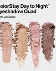 Revlon ColorStay Day to Night Eyeshadow Quad, Longwear Shadow Palette with Transitional Shades and Buttery Soft Feel, Crease & Smudge Proof, 505 Decadent, 0.16 Oz