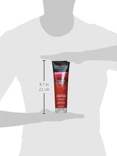 John Frieda Radiant Red, Color Boosting Conditioner, Hydrates and Enhances Red Tones with Pomegranate Extract and Vitamin E for Natural or Color-Treated Hair, 8.3 Oz, Pack of 2
