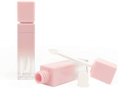 5 Pcs 8ml Gradient Pink Lip Gloss Tubes Empty Refillable Plastic Lipstick Vials with Brush Lip Gloss Storage Containers for Women Girl DIY Homemade Lipstick Lip Gloss