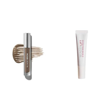 Wunderbrow Waterproof Eyebrow Gel and Wunderlift Wrinkle Reducer Serum, Instantly fills, lifts and refreshes brows and eyes, Shade Brunette, Vegan and Cruelty-Free