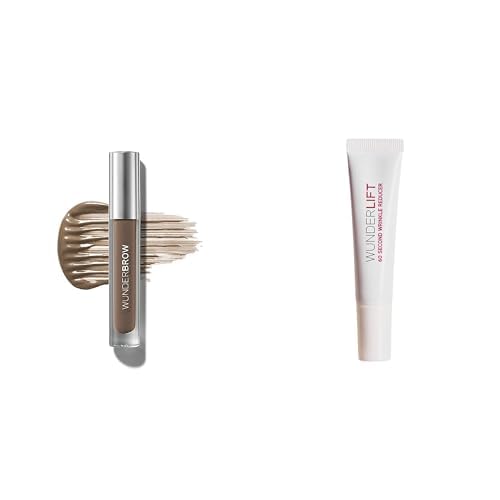 Wunderbrow Waterproof Eyebrow Gel and Wunderlift Wrinkle Reducer Serum, Instantly fills, lifts and refreshes brows and eyes, Shade Brunette, Vegan and Cruelty-Free