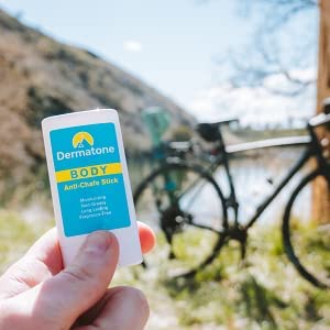 DERMATONE Travel Size Anti-Chafe Body Balm | Fragrance Free | Anti Chafing Stick | Pevent Friction & Skin Irritation | Long Lasting | Use for thigh, arm, chest, butt, ball chafing | Small .5oz Stick