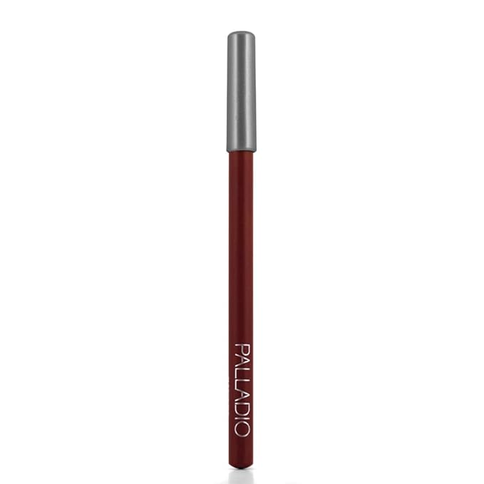 Palladio Lip Liner Pencil, Wooden, Firm yet Smooth, Contour and Line with Ease, Perfectly Outlined Lips, Comfortable, Hydrating, Moisturizing, Rich Pigmented Color, Long Lasting, Aubergine