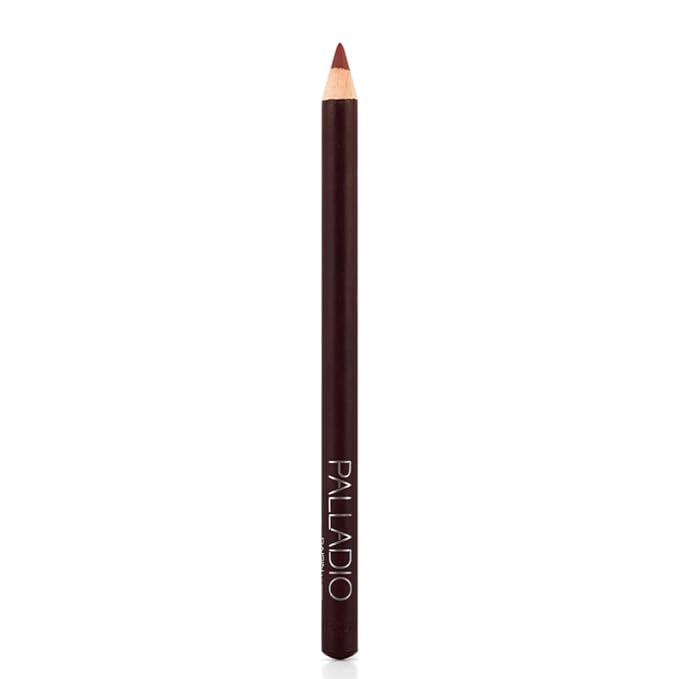 Palladio Lip Liner Pencil, Wooden, Firm yet Smooth, Contour and Line with Ease, Perfectly Outlined Lips, Comfortable, Hydrating, Moisturizing, Rich Pigmented Color, Long Lasting, Raisin