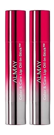 Almay Color & Care Lip Oil In Stick, Raspberry Rush 130, 0.09 Oz (Pack of 2)
