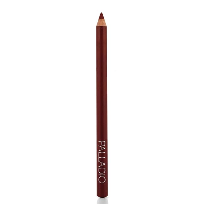 Palladio Lip Liner Pencil, Wooden, Firm yet Smooth, Contour and Line with Ease, Perfectly Outlined Lips, Comfortable, Hydrating, Moisturizing, Rich Pigmented Color, Long Lasting, Aubergine