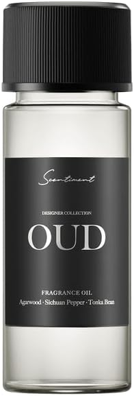 Scentiment Diffuser Oil - Oud Designer Collection | Aromatherapy Home Fragrance | Luxurious Scent with Notes of Agarwood, Sichuan Pepper (20ml)