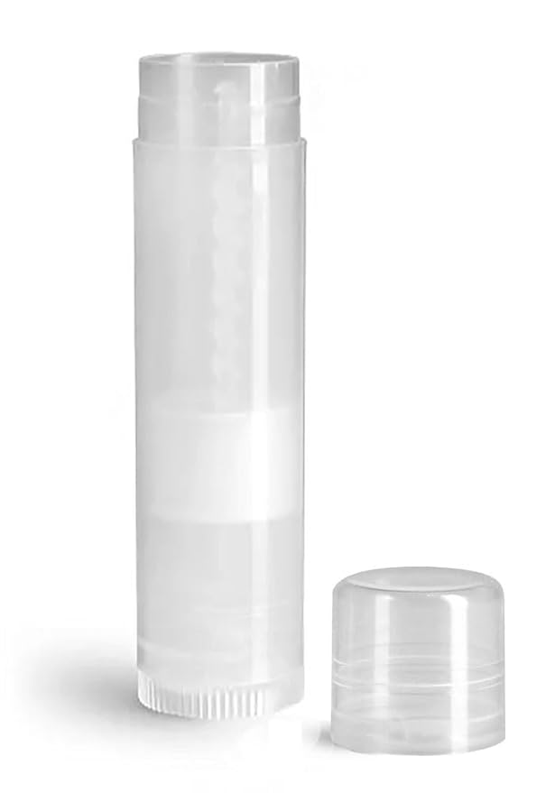 144 Natural Plastic Empty Lip Balm Crafting