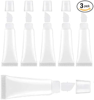 8PCS 10ml Clear Empty Lip Gloss Tubes Cosmetic Containers with 5ml Syringes for DIY Lip Gloss