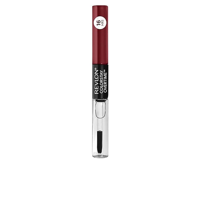 Revlon Liquid Lipstick with Clear Lip Gloss, ColorStay Overtime Lipcolor, Dual Ended with Vitamin E, 140 Ultimate Wine, 0.07 Fl Oz