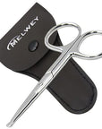 Rounded Stainless Steel Facial Hair Scissors – Safety Scissors for Nose Hair, Eyebrows, Eyelashes, Mustache, Beard, and Baby Nails