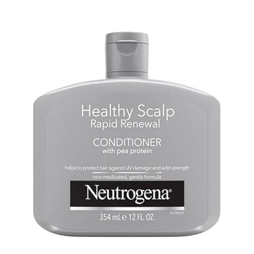 Neutrogena Healthy Scalp Rapid Renewal Conditioner with Pea Protein & UV Damage Protecting for Strong Healthy-Looking Hair, White, Unscented, 12 Fl Oz