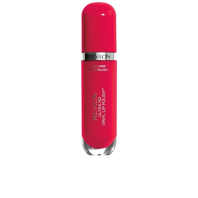 REVLON Ultra HD Vinyl Lip Polish, Liquid Lipstick, Cherry On Top, Cherry Red Gloss, 0.2 Fluid Ounce