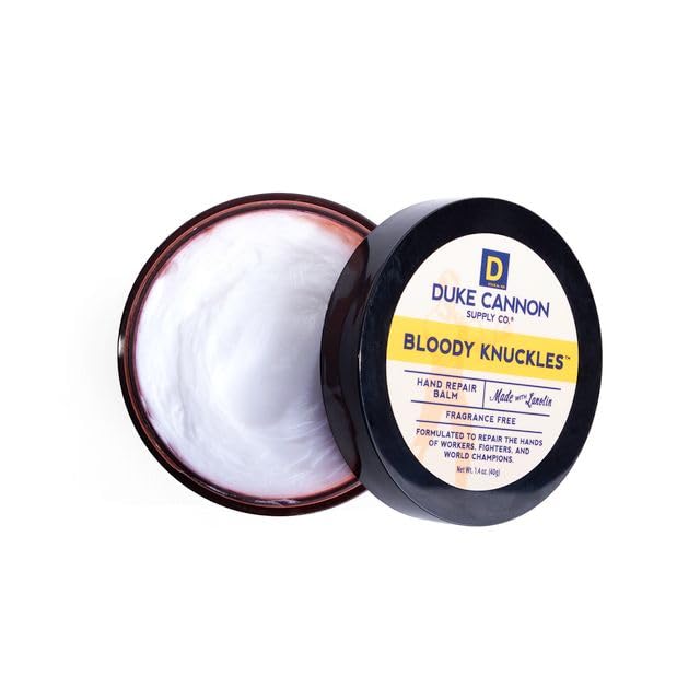 Duke Cannon Bloody Knuckles Hand Repair Balm - Unscented Moisturizer, Repair and Revitalize Dry, Cracked Skin, Ideal for Workers and Fighters, 1.4 oz. (2 Pack)