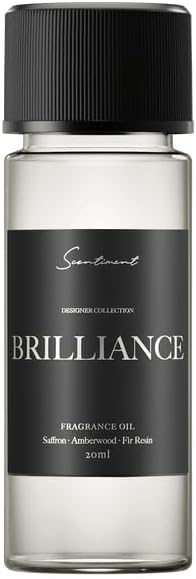 Scentiment Diffuser Oil - Brilliance Designer Collection | Aromatherapy Home Fragrance | Luxurious Scent with Notes of Saffron, Amberwood, Fir Resin (20 mL)