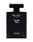 BellaVita Luxury KLUB Men's Eau De Parfum (100ml) | Intense, Masculine Party Perfume for Men | Notes: Lemon, Jasmine, Rose, Musk, Amber and Patchouli | Made with Premium Long-Lasting Perfume Oils