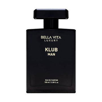 BellaVita Luxury KLUB Men's Eau De Parfum (100ml) | Intense, Masculine Party Perfume for Men | Notes: Lemon, Jasmine, Rose, Musk, Amber and Patchouli | Made with Premium Long-Lasting Perfume Oils