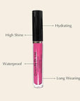 Vegan Moisturizing, Long Lasting Lip Gloss - Satin & Glitter - Allergen Free for Sensitive Skin - Juicy Watermelon by Dr. Liia