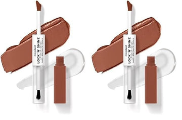 wet n wild Megalast Lock 'N' Shine Lip Color + Gloss Lotus Petal (Pack of 2)