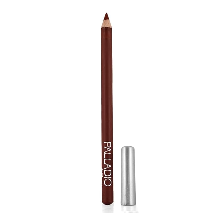 Palladio Lip Liner Pencil, Wooden, Firm yet Smooth, Contour and Line with Ease, Perfectly Outlined Lips, Comfortable, Hydrating, Moisturizing, Rich Pigmented Color, Long Lasting, Café
