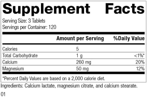Standard Process Calcium Lactate - Immune Support and Bone Strength - Bone Health and Muscle Supplement with Magnesium and Calcium - 360 Tablets