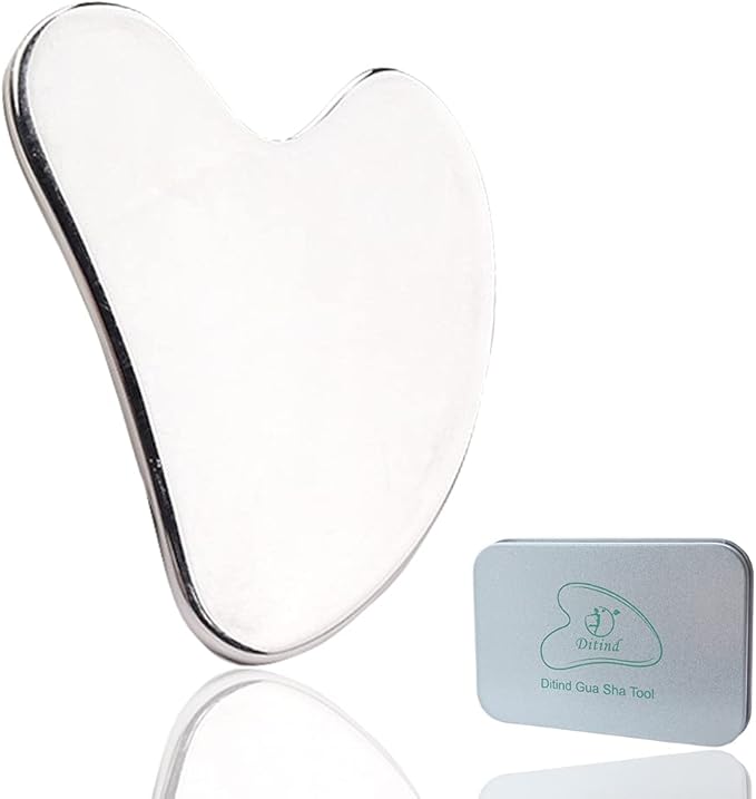 Ditind Gua Sha, Gua Sha Facial Tools, Stainless Steel Guasha Tool for Facial and Body SPA, Guasha Massage for Toxins Prevents Wrinkles and Body SPA Acupuncture Therapy
