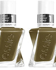 essie Gel Couture Long-Lasting Nail Polish, 8-Free Vegan, Pattern Play, Olive Green, Fab Totally Plaid, 0.46 Ounce (Pack of 2)