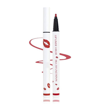Longwear Liquid Lip Liner, Matte Lip Tint Stain Marker Pen, 2 in1 Liquid Lipstick & Lip Liner Pencil, Long Lasting Waterproof Lip gloss for Women, Fuller Lips Makeup (04(Rose Pink))