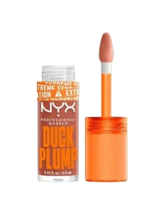 NYX PROFESSIONAL MAKEUP Duck Plump High Pigment Lip Gloss, Lip Plumper Gloss with Spicy Ginger - Apri-caught