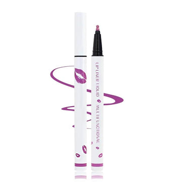 Longwear Liquid Lip Liner, Matte Lip Tint Stain Marker Pen, 2 in1 Liquid Lipstick & Lip Liner Pencil, Long Lasting Waterproof Lip gloss for Women, Fuller Lips Makeup (08(Orchid))