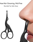 LIVINGO 3.5" Rounded Tip Vintage Stork Scissors, Professional Stainless Steel with Black Titanium Coated, Cuticle Pedicure Beauty Grooming Scissors for Eyebrow, Facial Hair, Dry Skin, Nose Hair