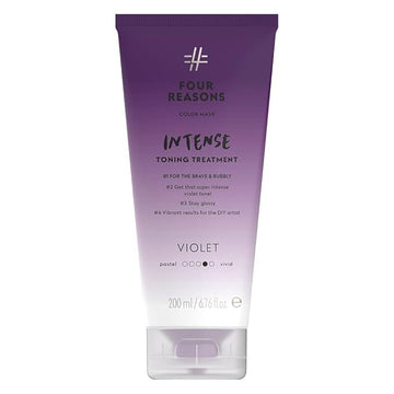 Four Reasons Color Mask INTENSE- Violet – (27 Colors) Intensive Toning Treatment - Color Depositing Conditioner – Semi Permanent Hair Dye for Lightened and Colored Hair– 100% Vegan, 6.76 fl oz