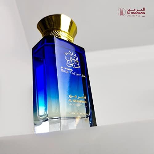 Al Haramain Musk Collection - Cologne for Men - Long Lasting Woody Floral Musk Fragrance with Notes of Lemon, Jasmine, Rose, Musk, Sandalwood, Cedar, Patchouli - Arabic Eau de Parfum - 3.4oz EDP Spray
