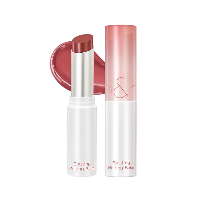 rom&nd GLASTING MELTING BALM #06 Kaya Fig - Vegan K-Beauty Tinted Lip Balm for Crystal Water-Gloss Shine, Deep Hydration & MLBB Rosy Nude Color | Non-Sticky, Long-Lasting Comfort for All Ages
